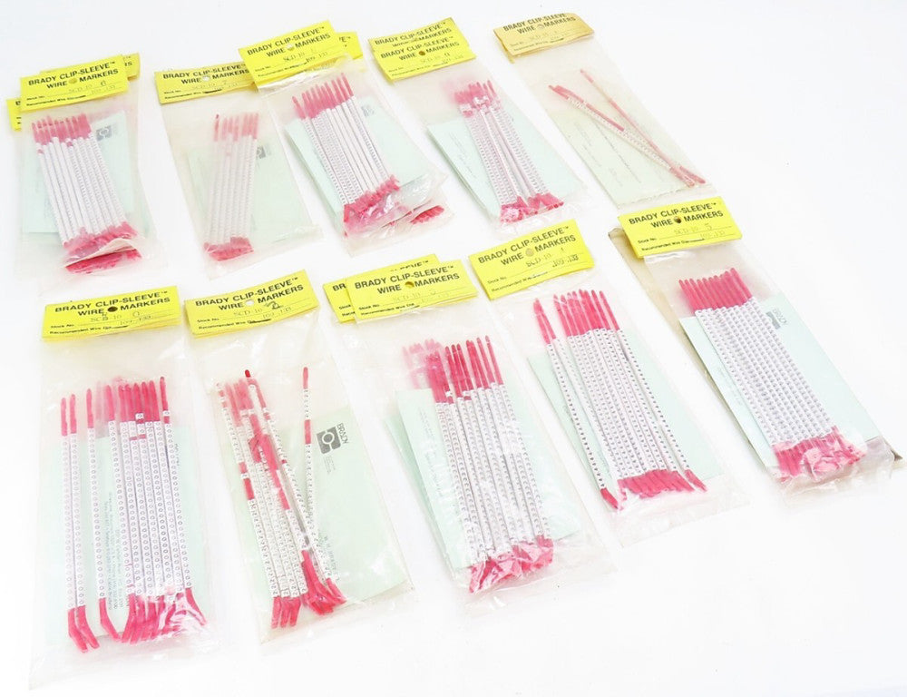 Brady Lot SCD-10 Clip Sleeve Wire Markers Numbers 0,2-9 & + (Read Desc) NEW