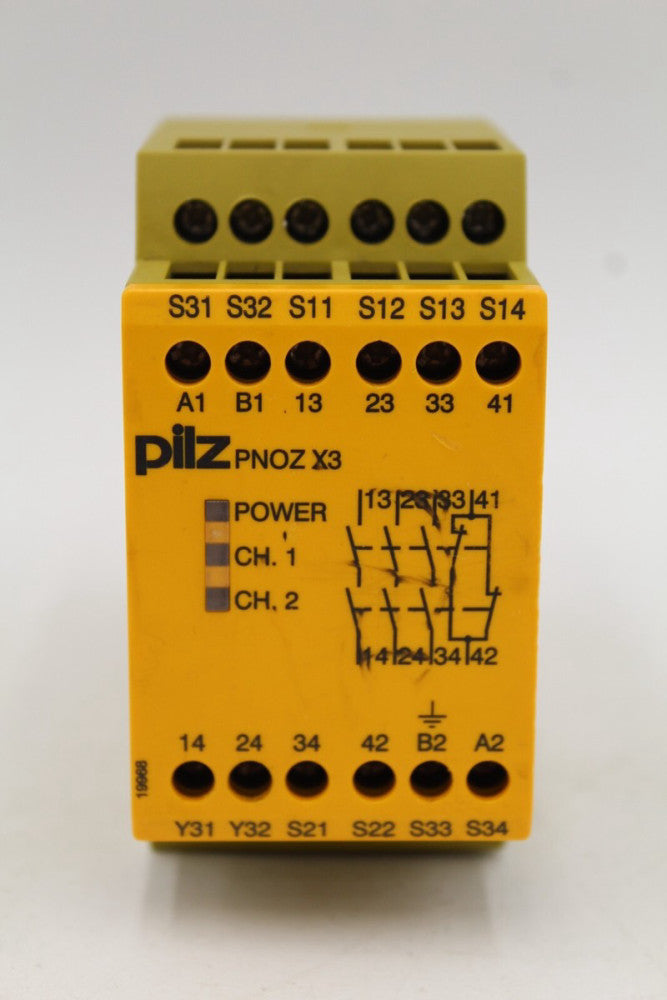 PILZ Pnoz X3 230VAC 24VDC 3n/o 1n/c 1so Safety Relay