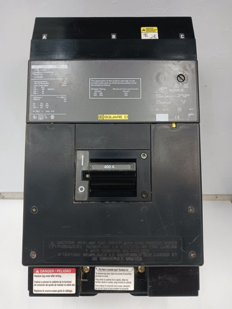New Take Out Square D 400 Amp I-Line Circuit Breaker 3 Pole 600 VAC LC36400