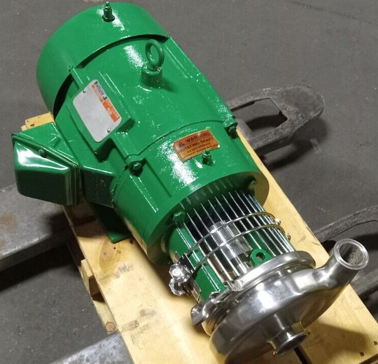 TRI CLOVER 10 HP SS SANITARY PUMP 6" IMPELLER 2" SUC X 1-1/2" DISCH. C216MD21T-S
