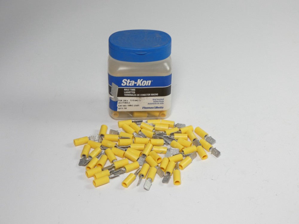 *Lot of 50* Thomas & Betts 10RC-250T Insulated Male Disconnect 12-10AWG - NEW...