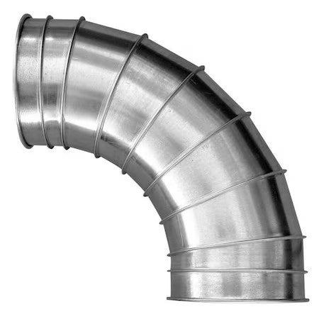NORDFAB 8010000950 Round 30 Degree Elbow, 4 in Duct Dia, Galvanized Steel, 24