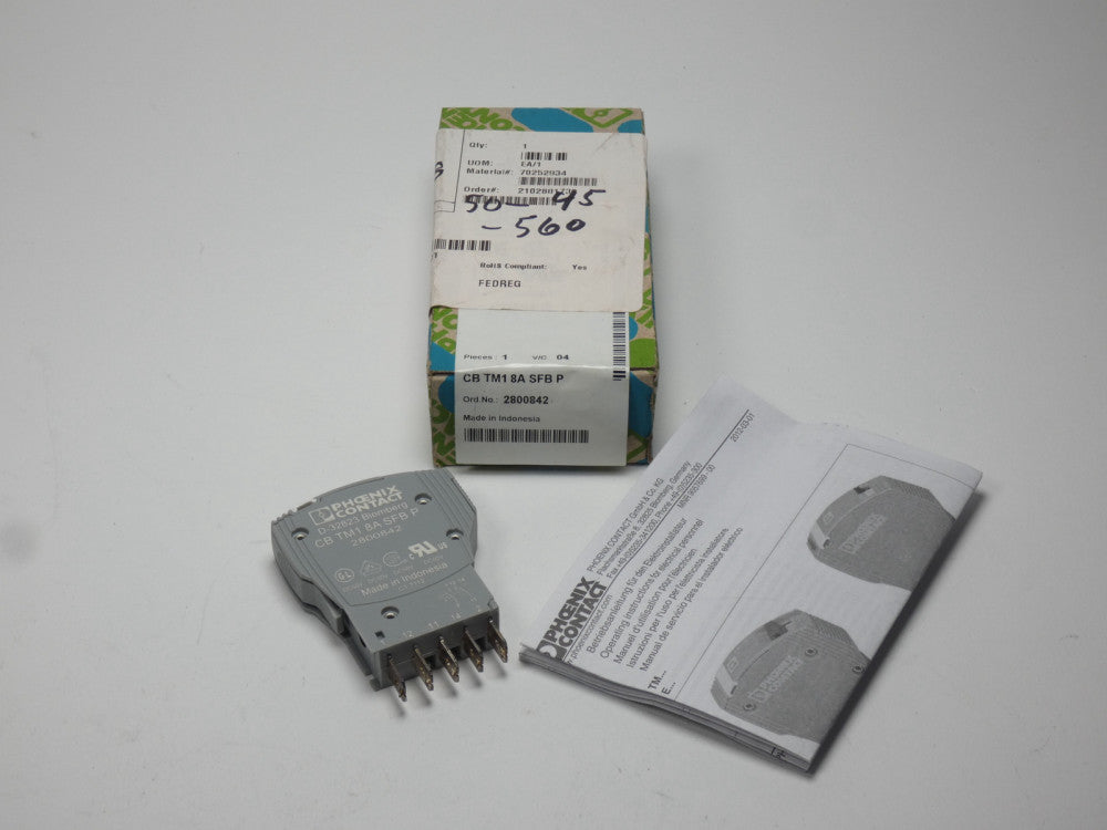 Phoenix Contact 2800842 Circuit Breaker 50VDC 8A CB TM1 8A SFB P - NEW Surplus!