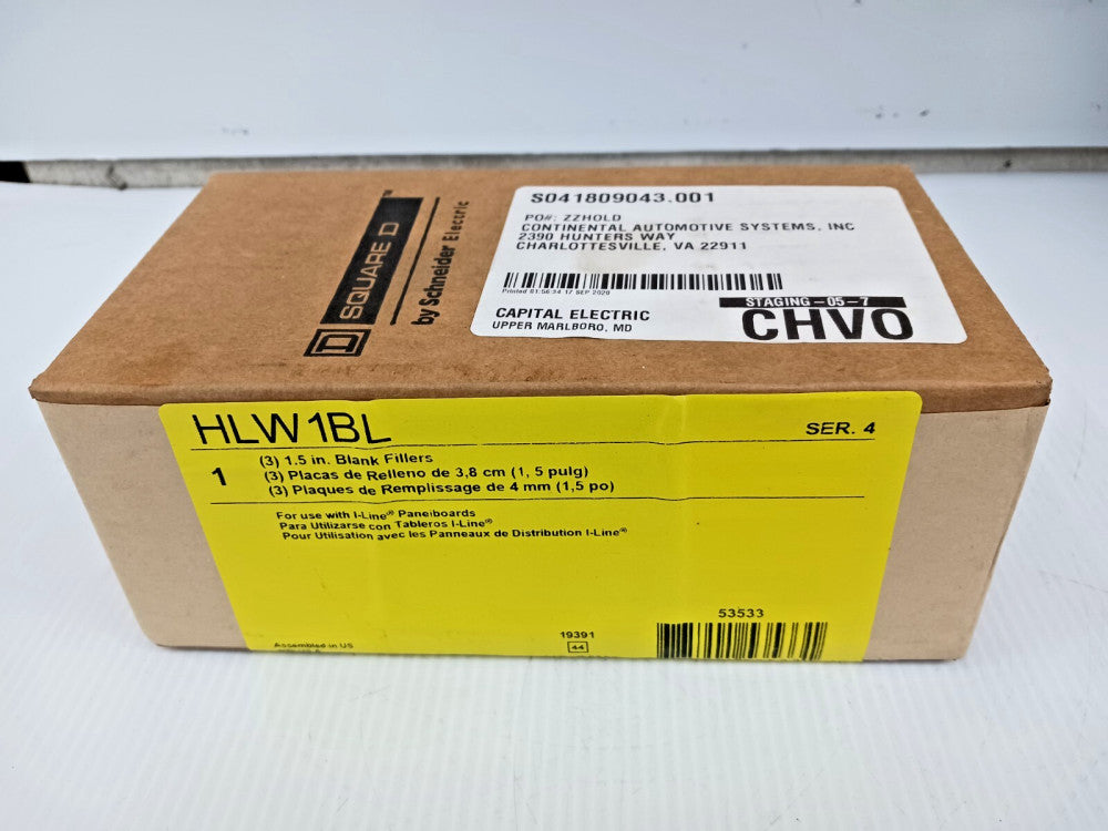 NEW SQUARE D (3) 1.5 IN BLANK FILLERS FOR I-LINE PANELS HLW1BL