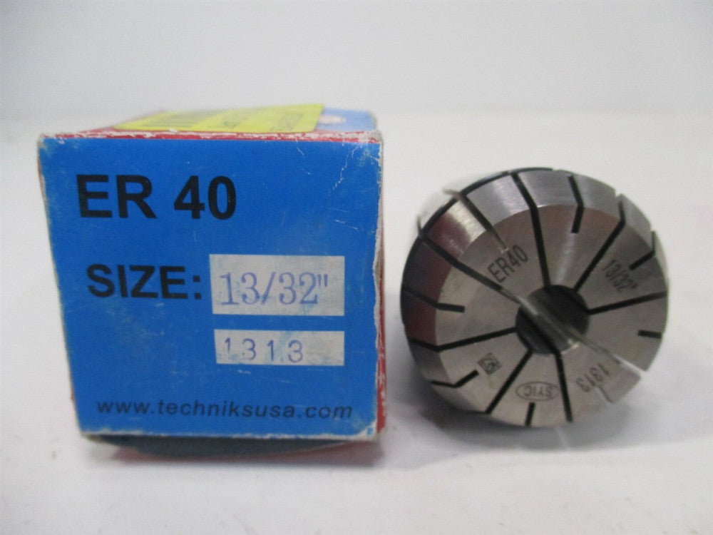 Techniks (04240-13/32) 13/32" x 0.0002" ER40 Coolant Through Round Collet 