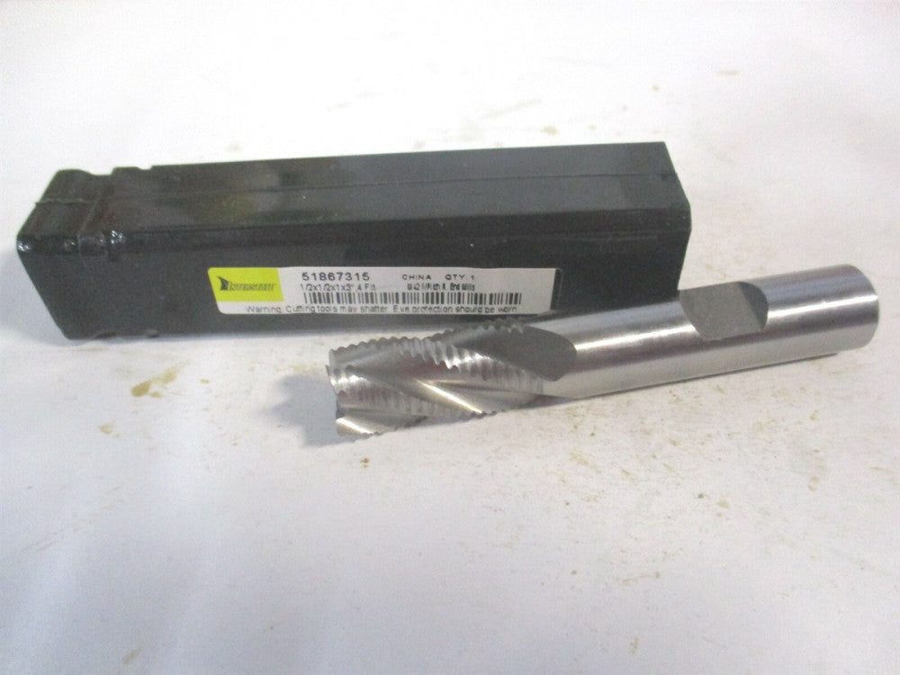(724-2113) 1/2" x 1" x 1/2" x 3" OAL Cobalt 4 Flute Roughing Square End Mill 