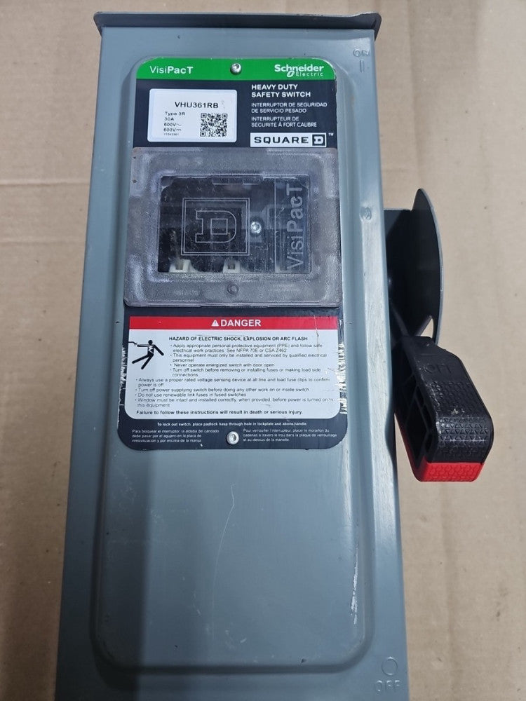 NNB Square D Safety Switch VHU361RB 30 Amp 600 Volt NEMA 3R NonFusible SEE PICS