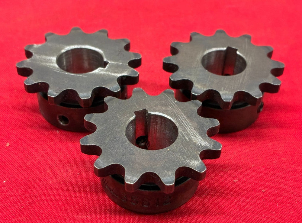 MARTIN SPROCKET P/N: 35B12 12 TEETH BORE: 1/2" PITCH: 3/8" (LOT OF 3)