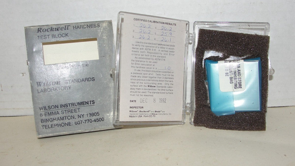 WILSON ROCKWELL HARDNESS TESTER BLOCK #4/19