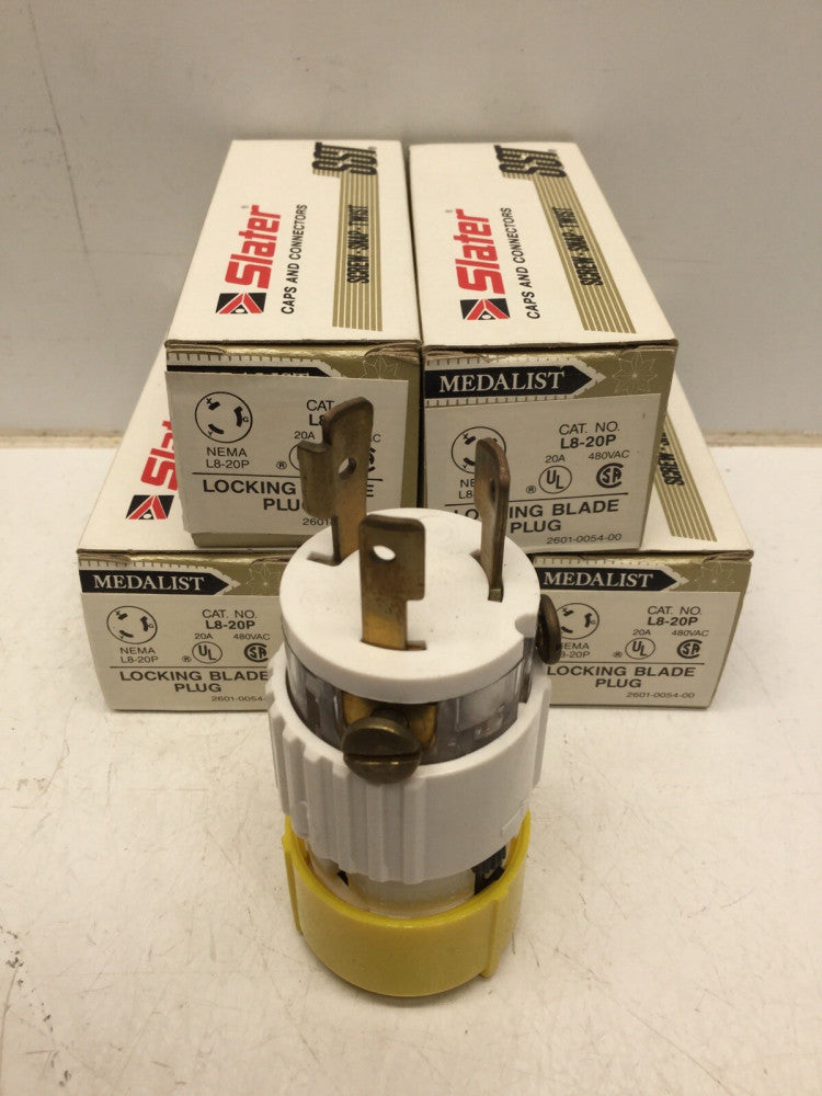 MEDALIST L8-20P LEXAN Locking Blade Cord Cap 20 Amp 480 VAC (Lot of 5)