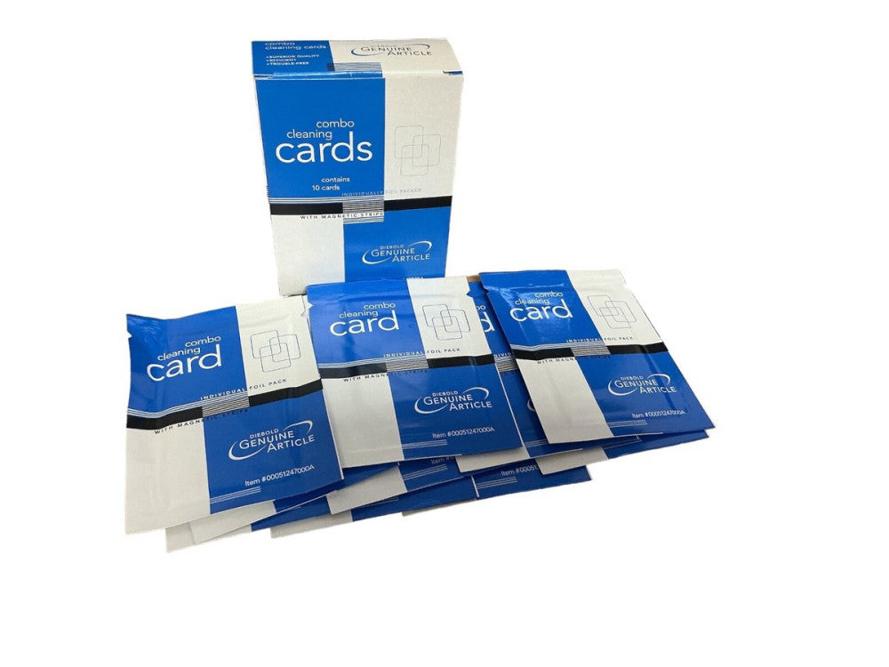 Diebold ATM Cleaning Cards 10-Pack - 00051247000A Magnetic Stripe Cleaner