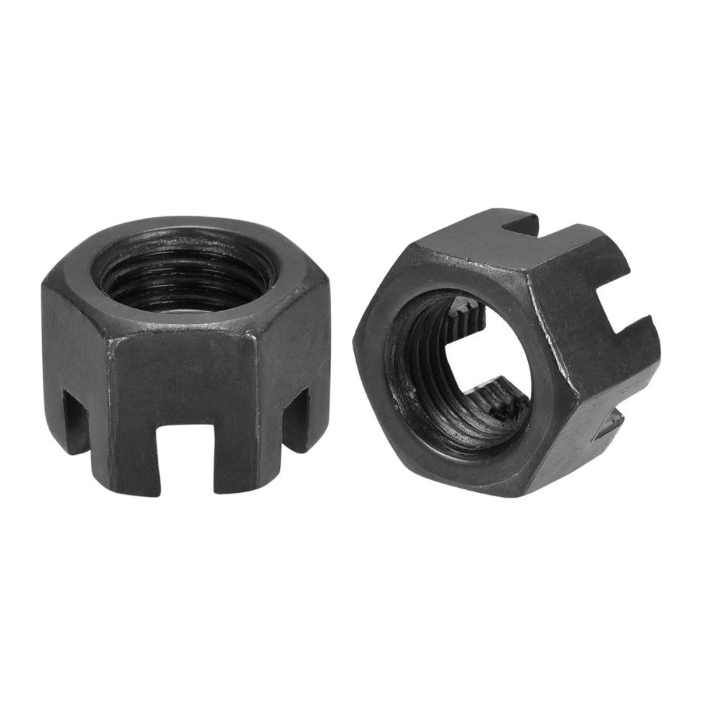 10PCS M14x1.5mm Hexagon Slotted Nut Black