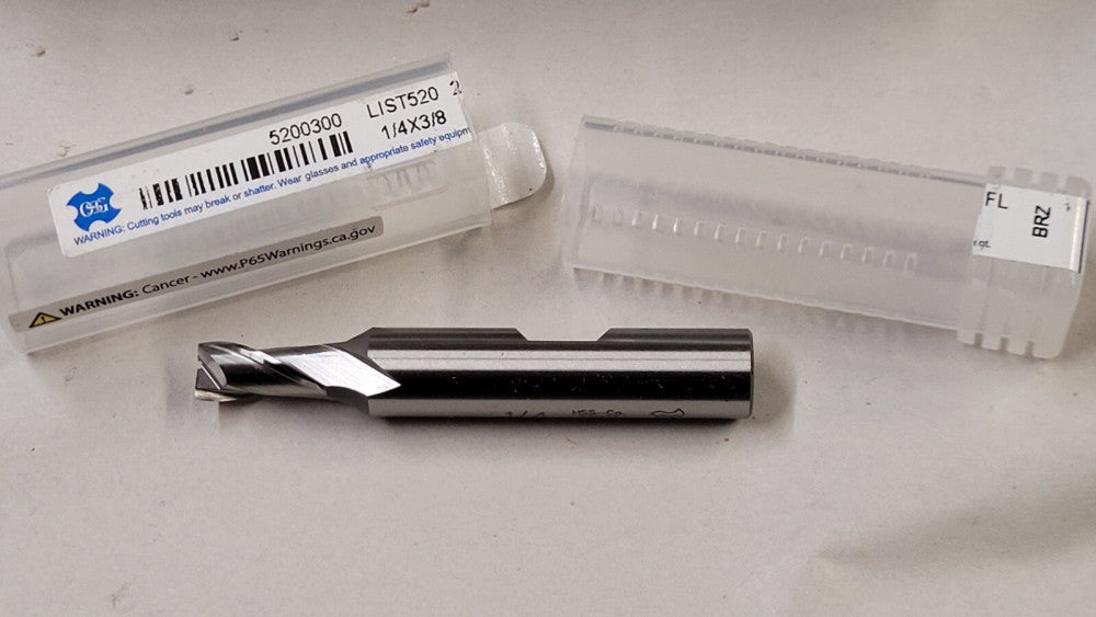 New OSG 5200300 Cobalt 1/4" Square 2 Flute End Mill
