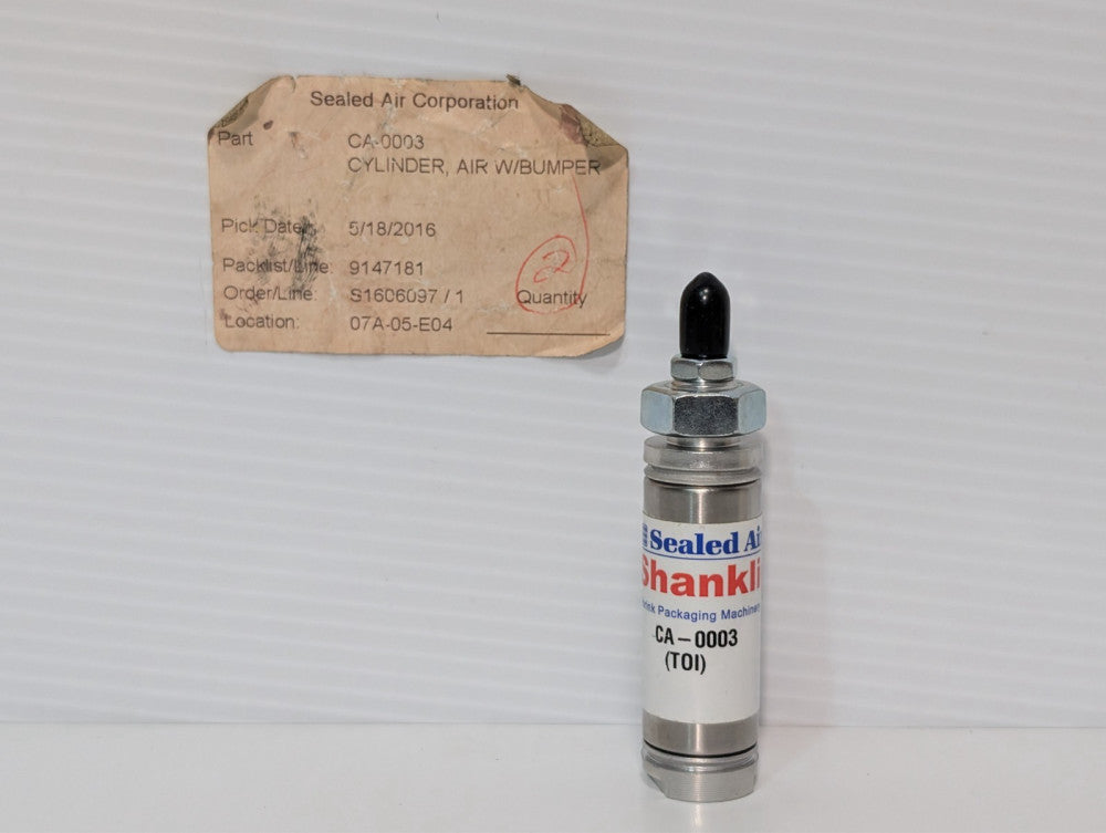 Sealed Air Shanklin CA-0003 air cylinder w/ bumper OEM shrink wrapper part