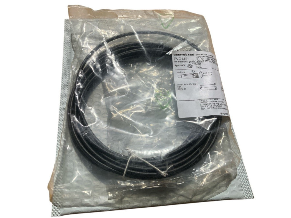 ECOMOT 400 EVC142 Cordset, M8 Female to Pigtail, 3 Conduct.  PUR Orange 5m Long