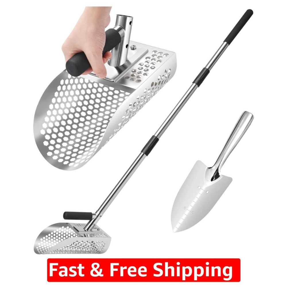 2-in-1 Adjustable Sand Sifter with Ergonomic Grip for Efficient Treasure Hunting