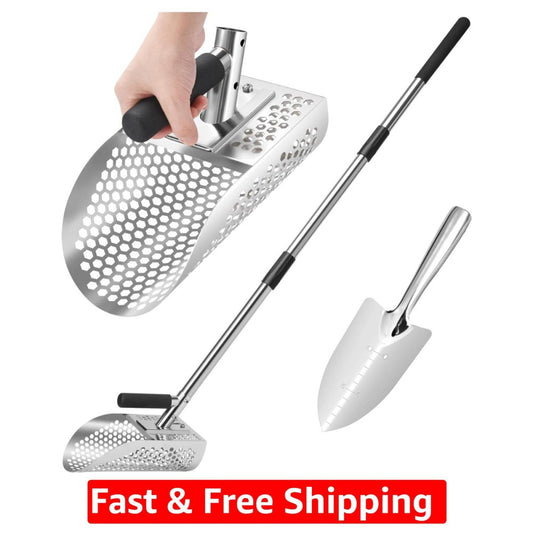 2-in-1 Adjustable Sand Sifter with Ergonomic Grip for Efficient Treasure Hunting