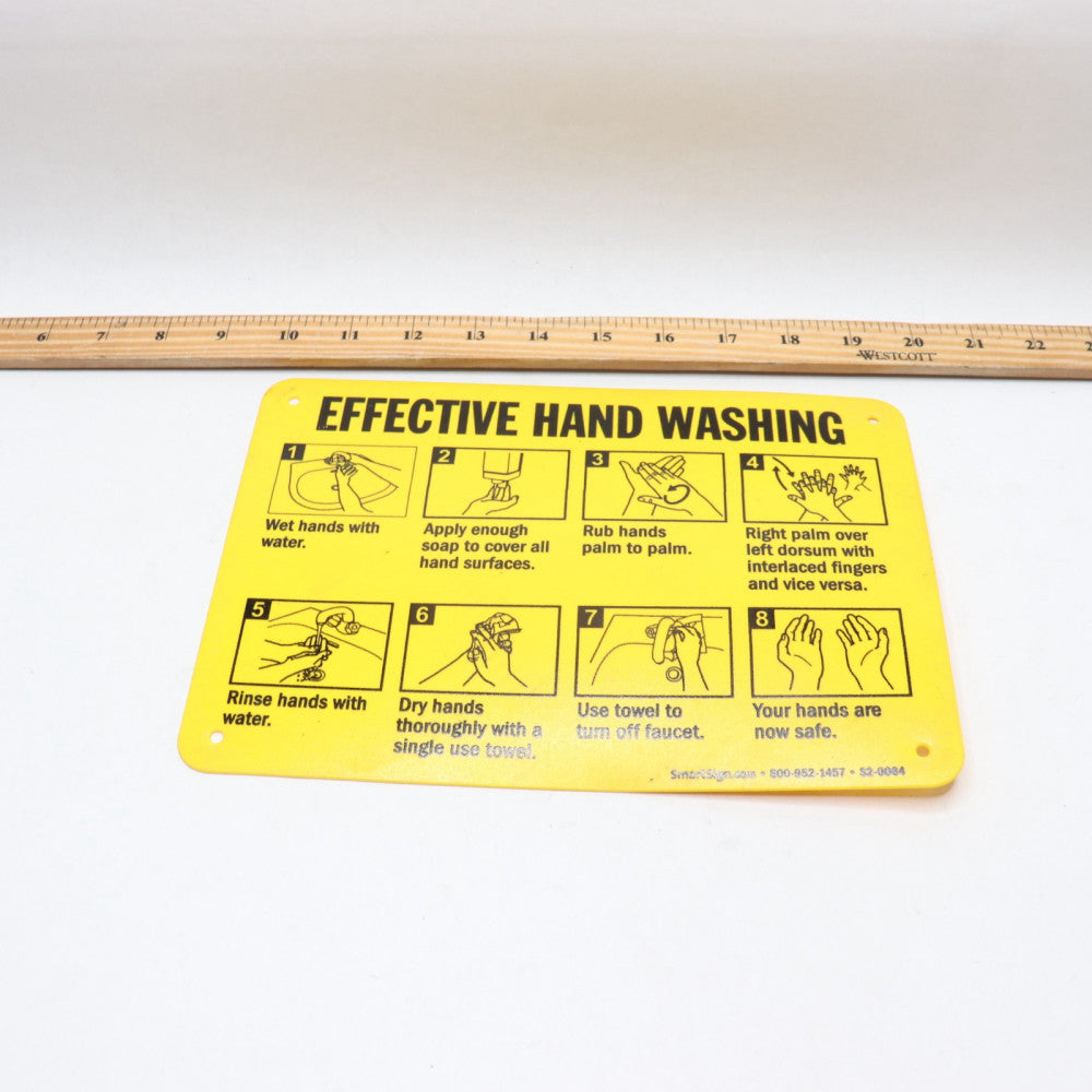 SmartSign "Effective Hand Washing" Label Laminated Vinyl 10" x 7" S2-0064