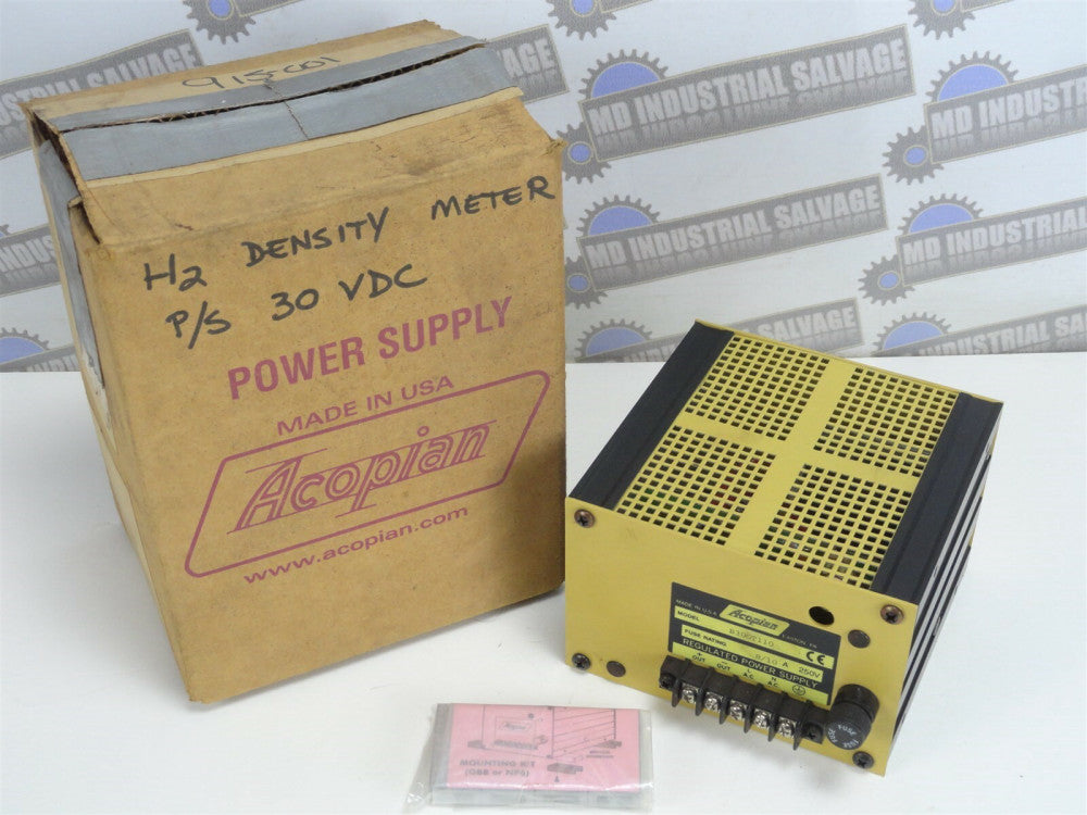 NEW ACOPIAN B30GT110 REGULATED POWER SUPPLY 30V-DC (NEW in BOX)