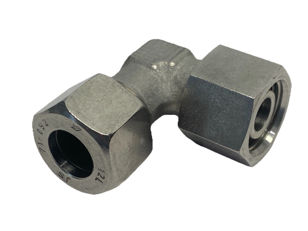 Brennan Industries D6500-L12-L12-SS Compression Fitting Elbow 12mm OD M18x1.5