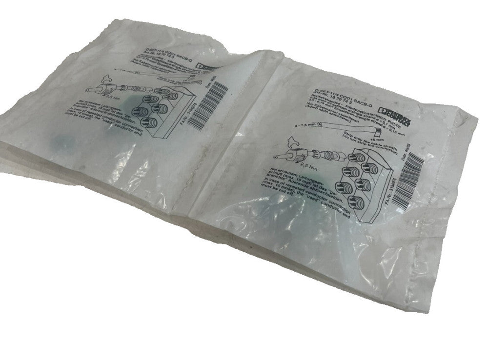 NEW PHOENIX CONTACT Q SET-11/4 COD1 SACB-Q SCREW CONNECTION SET QSET114COD1SACBQ