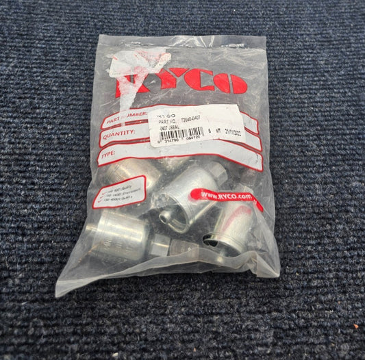 (QTY 5) Ryco T2040-0407: Hose Fitting Female 1/4" JIC 37°