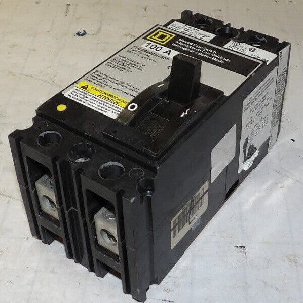 SQUARE D 100 AMP 2 POLE MOLDED CASE SWITCH  600 VAC 250 VDC  FHL26000M4200