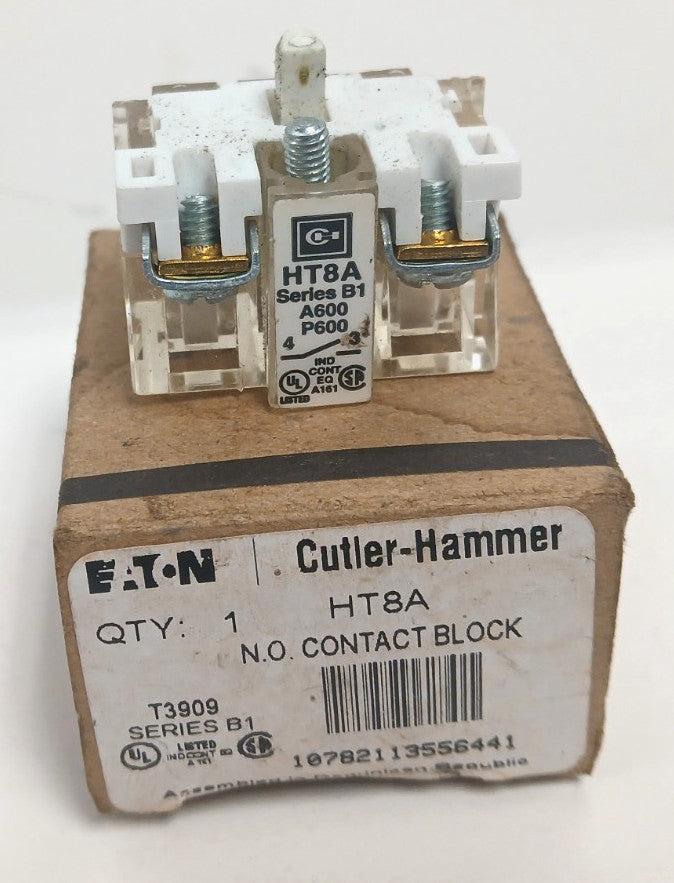 EATON CUTLER HAMMER HT8A N.O. CONTACT BLOCK 12A @ 600V AC 30 MM 1 NO