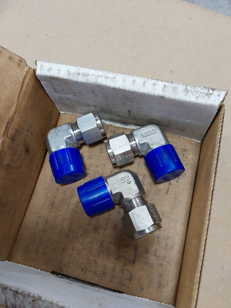 Tylok SS-8-DME-8 1/2 Tube OD x 1/2 NPT Male 90 Elbow Connector, Lot Of 3