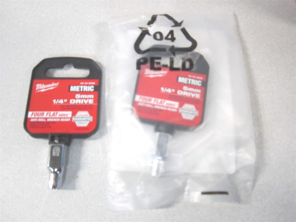 Milwaukee (45-34-9030) 1/4" Drive 5mm Metric 6-Point Socket - Lot of 2