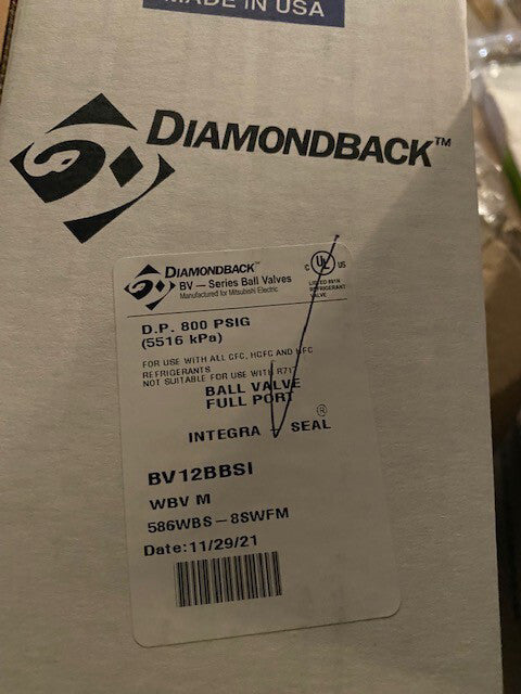 Mitsubishi / Diamondback BV12BBSI Refrigeration Ball Valve (NEW)