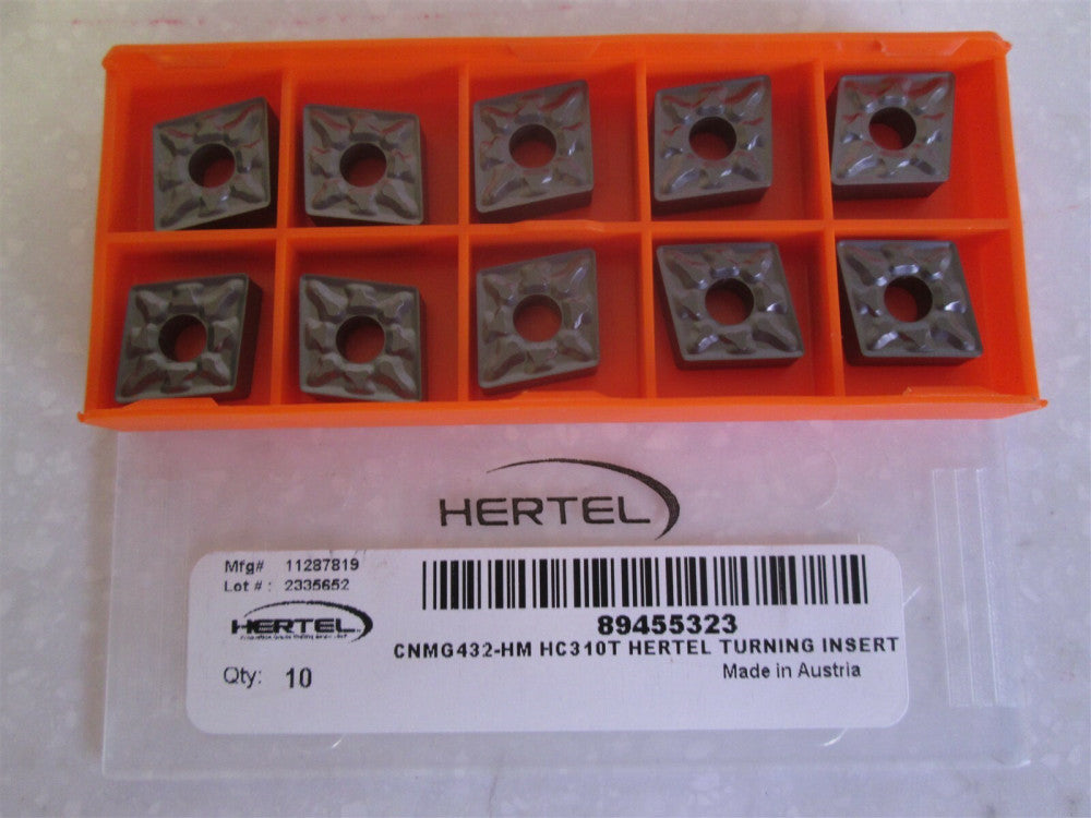 Lot of 10 Carbide Inserts Style: CNMG Size: 432HM Grade: HC310T NEW