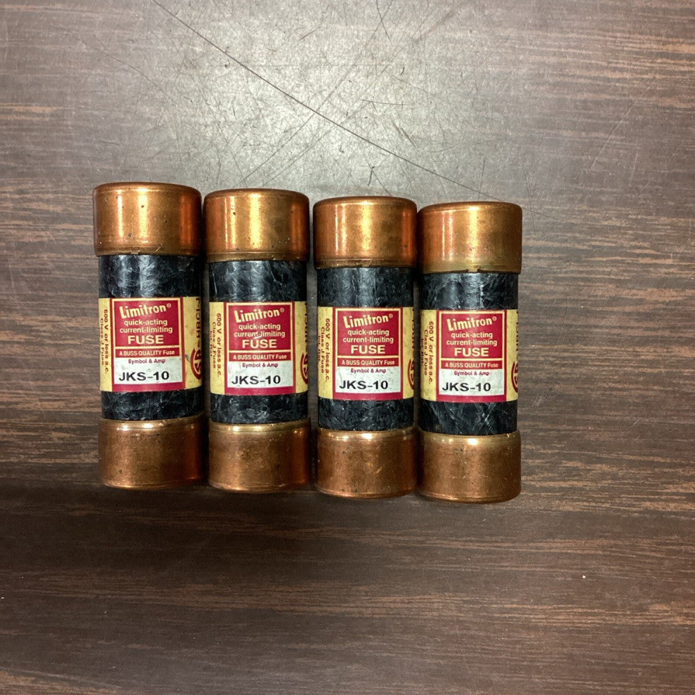 x4 Bussmann Limitron  JKS-10  Fuse  Quick-acting Current Limiting  3/4" x 2-1/4"