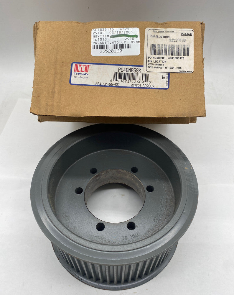 TB Wood's P648M85SK Timing Belt Pulley 64 Teeth, 8mm Pitch, 85mm Width 