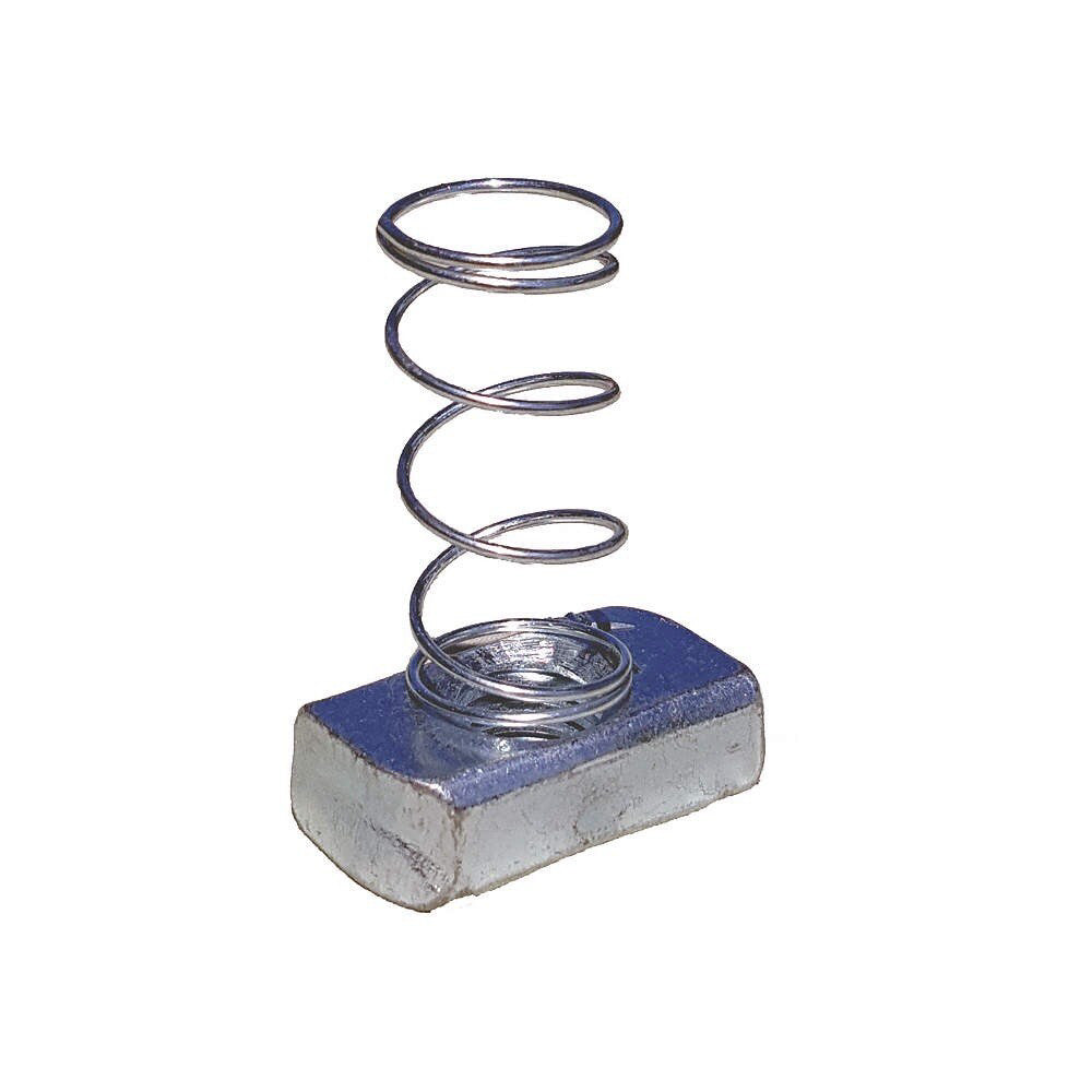 V200 1/4 Steel Channel Spring Nut Electro Galvanized Finish, 1/4"-20 Thread (25)