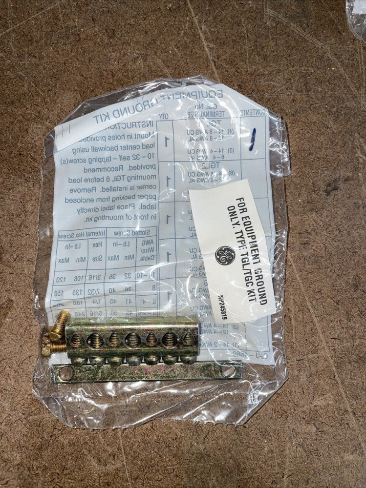 New Sealed GE TGL1 Equipment Ground Kit Rev 01 ~ SINGLE BAG OF 1