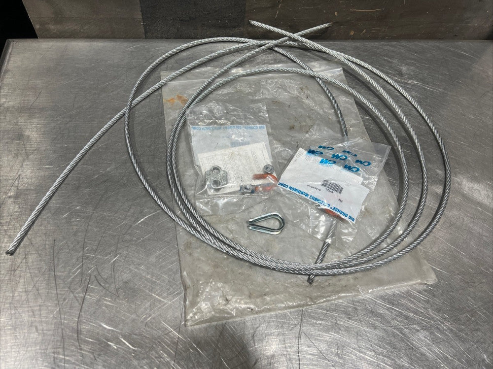 COLUMBUS MCKINNON CM M246 1/4" WIRE ROPE (2) 8’ Cables Assembly Nos Surplus