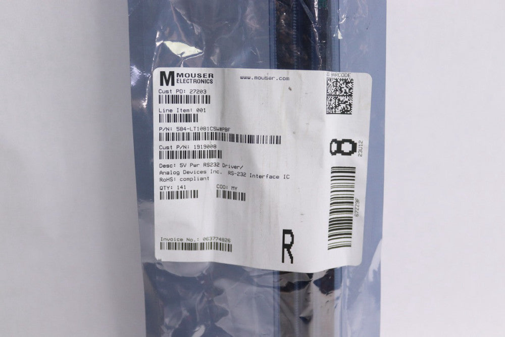 (141-Pk) Mouser Electronics RS-232 Interface IC 5V Pwr Driver/Receiver 