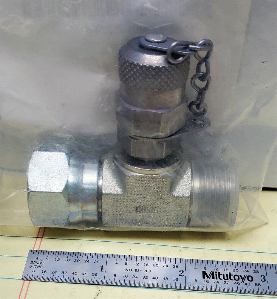 ORFS 8-8 Female Swivel / Seal-Lok Male & Test Port Hydraulic Adaptor [Z4S5]