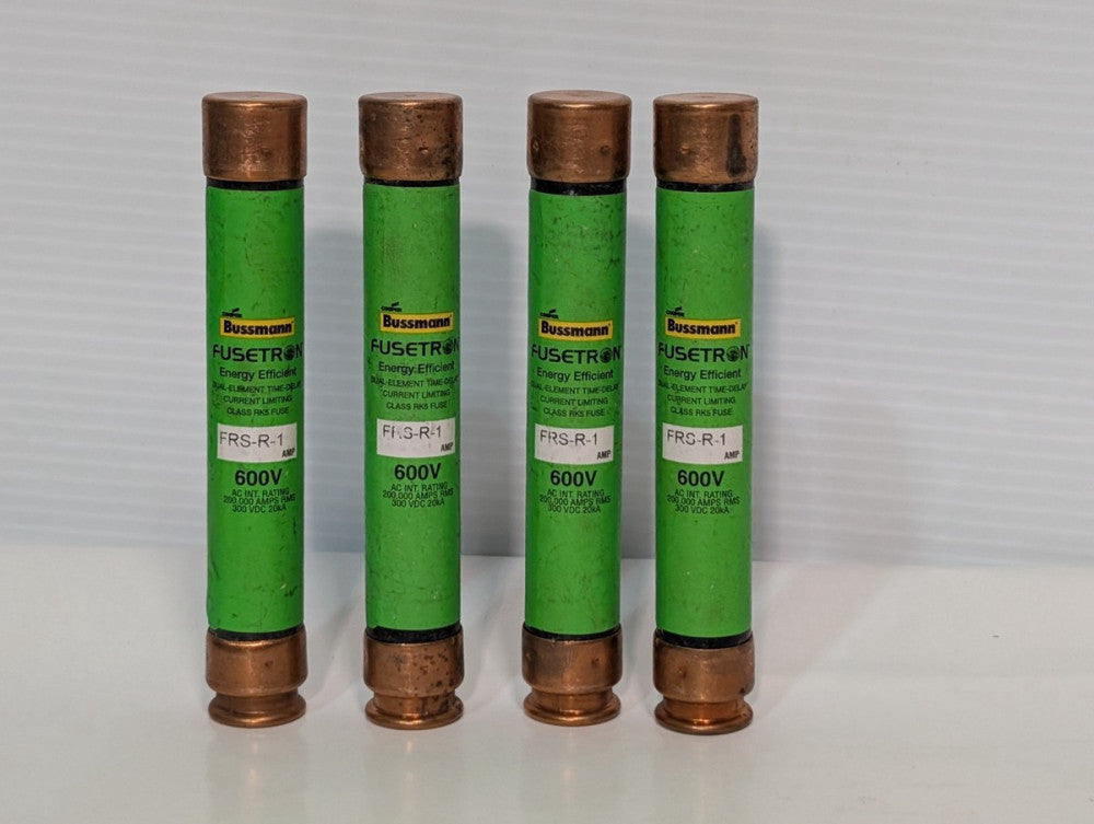 Lot of 4 Bussman Fusetron FRS-R-1-A ND80-70 Fuses Class RK5 Time Delay 1A 600VAC