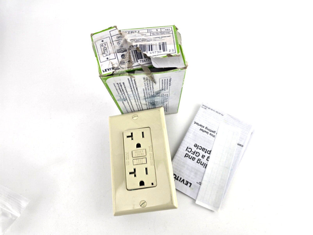 Leviton GFTR2-I Tamper Resistant GFCI Outlet Receptacle 20A Ivory