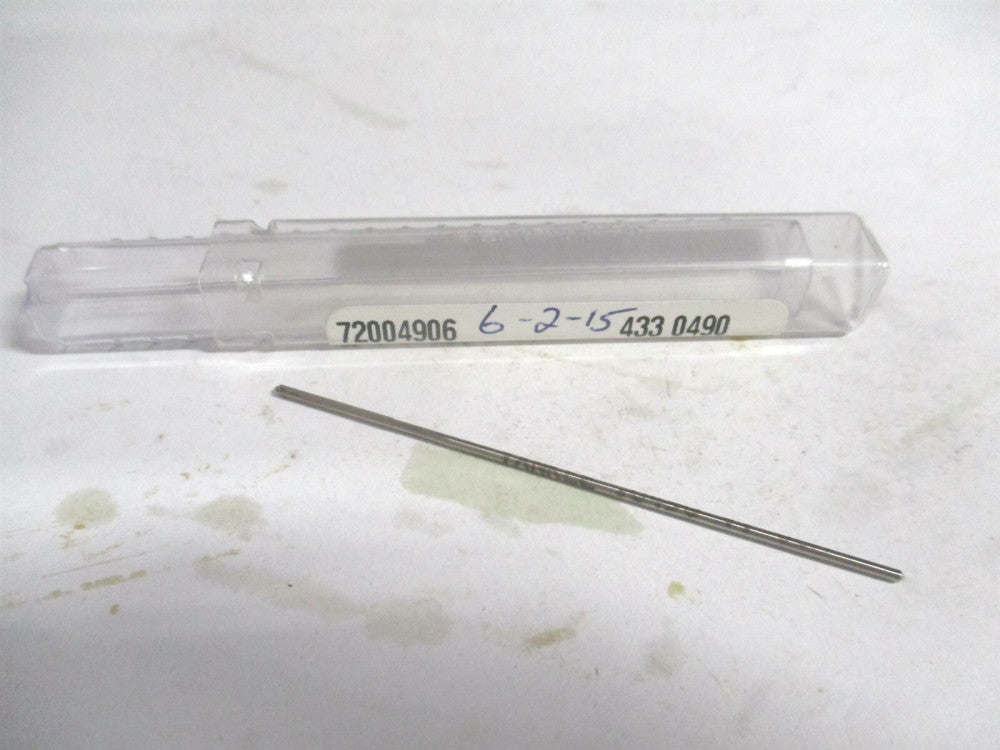 (433-0.0490) 0.049" x 1/2" x 2-1/2" Straight Shank HSS 4-Flute Chucking Reamer 
