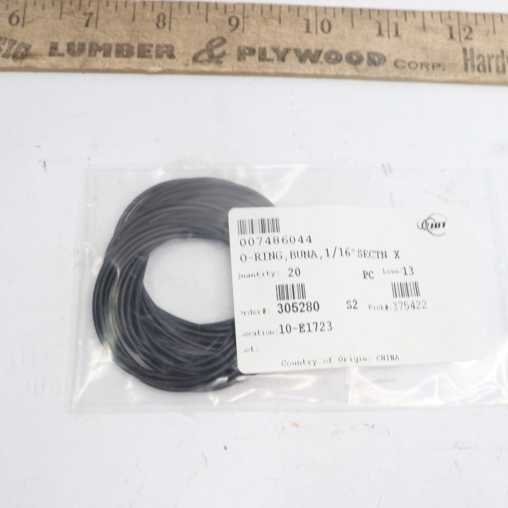 (20-Pk) JBT O-Ring Buna-N 1/16" 007486044
