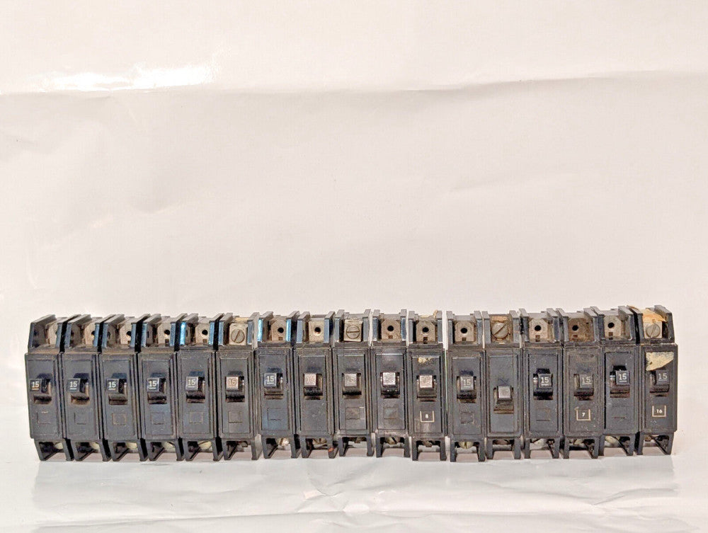 Lot of 17: Westinghouse Quicklag-C Circuit Breakers, 120/240VAC, KG-428, 15Amp