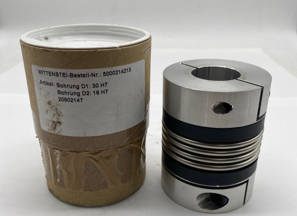 Wittenstein 5000214213 Clamp Bellows Coupling, Bores 30mmX16mm Both Bores 