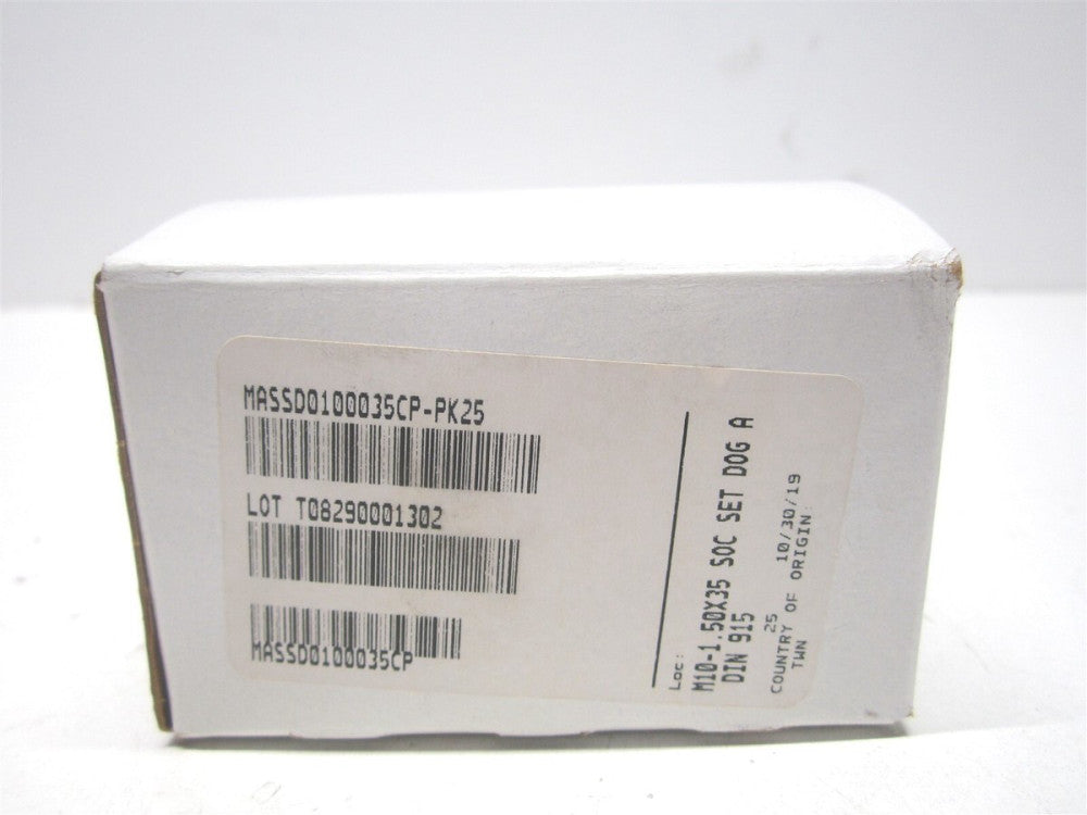 (SS5X10035-025BX) M10x1.5 Stainless Steel Grade 18-8 Set Screw - Pack of 25