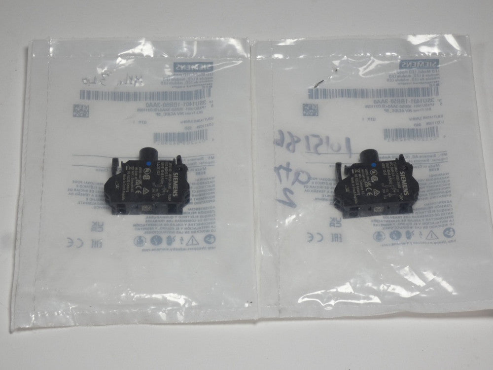 *Lot of 2* Siemens 3SU1401-1BB50-3AA0 Led Light Module 24VAC/DC - NEW Surplus!