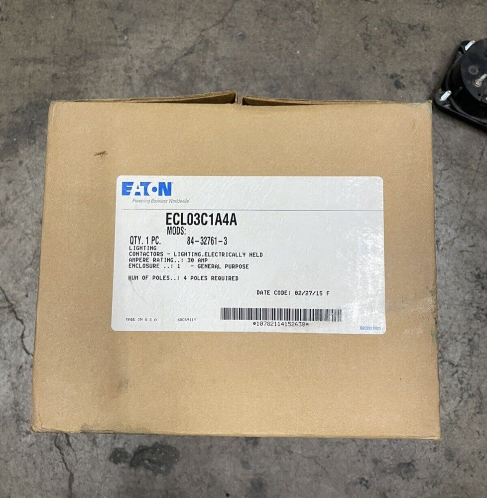 EATON CUTLER HAMMER ECL03C1A4A Electrically Held Lighting Contactor 84327613 NOB