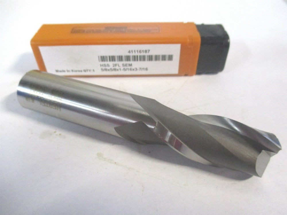 (E1030040) 5/8" x 1-5/16" x 5/8" x 3-7/16" OAL HSS 2 Flute Square End Mill 