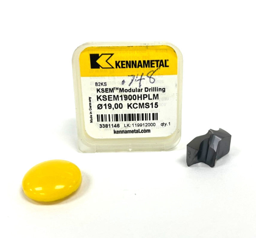 KENNAMETAL KSEM1900HPLM REPLACEABLE DRILL TIPS DIA 19.00MM 140 DEG POINT KCMS15